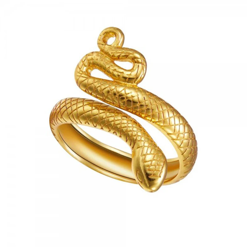 Adjustable Snake Silver Ring