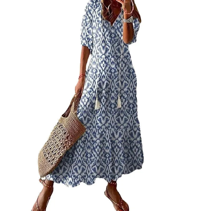 Bohemian Floral Beach Dress