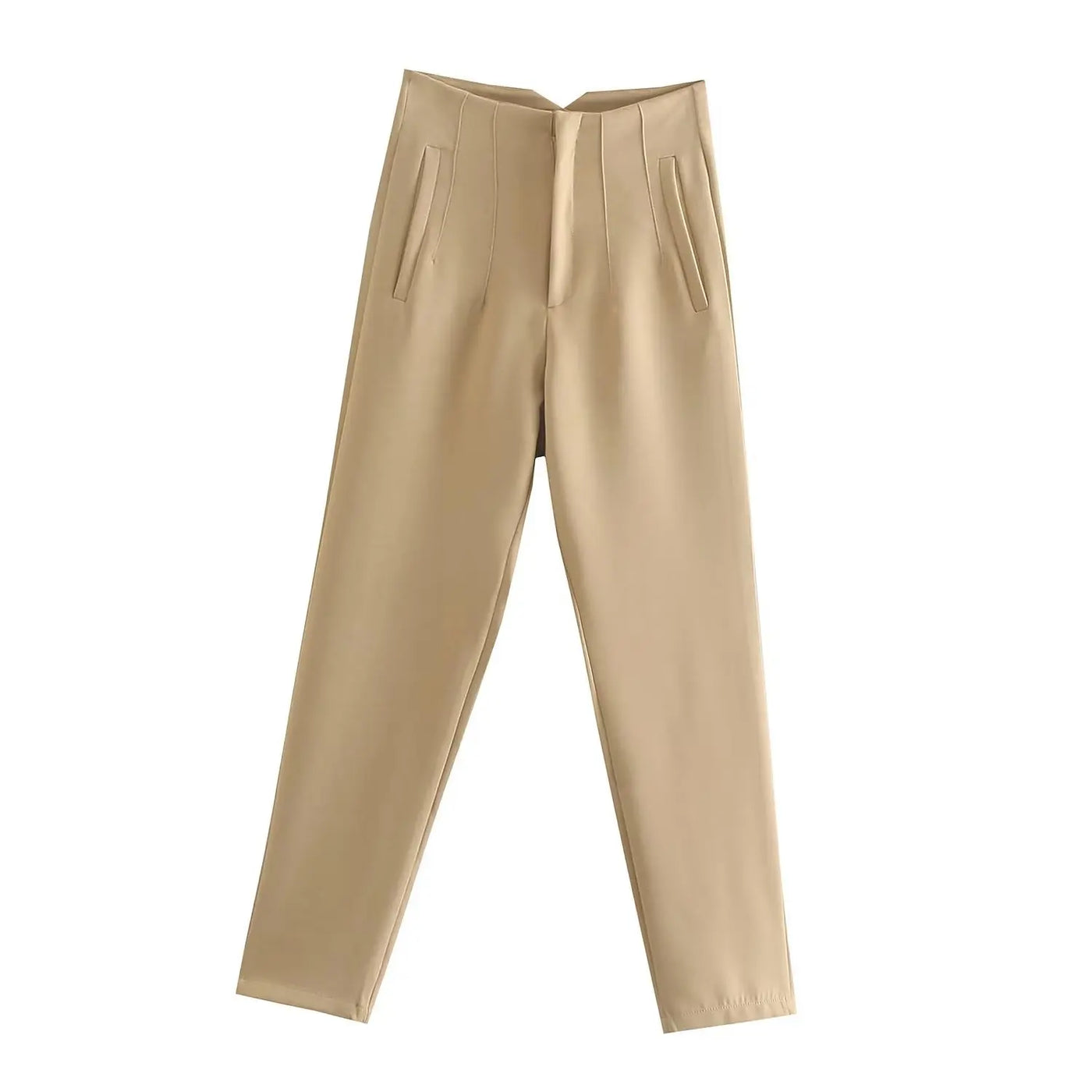 Front Zipper Straight Pants