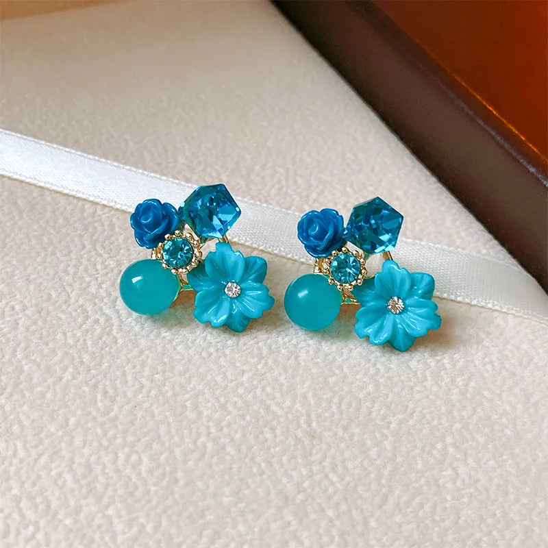Blue Butterfly Drop Earrings