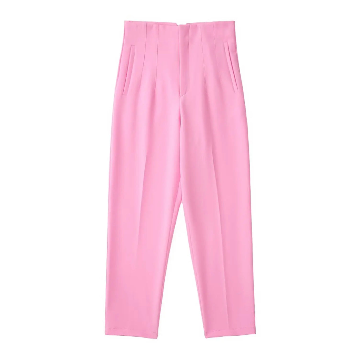 Front Zipper Straight Pants
