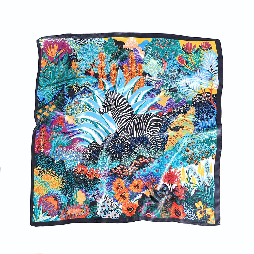Silk-Feel Square Office Scarf