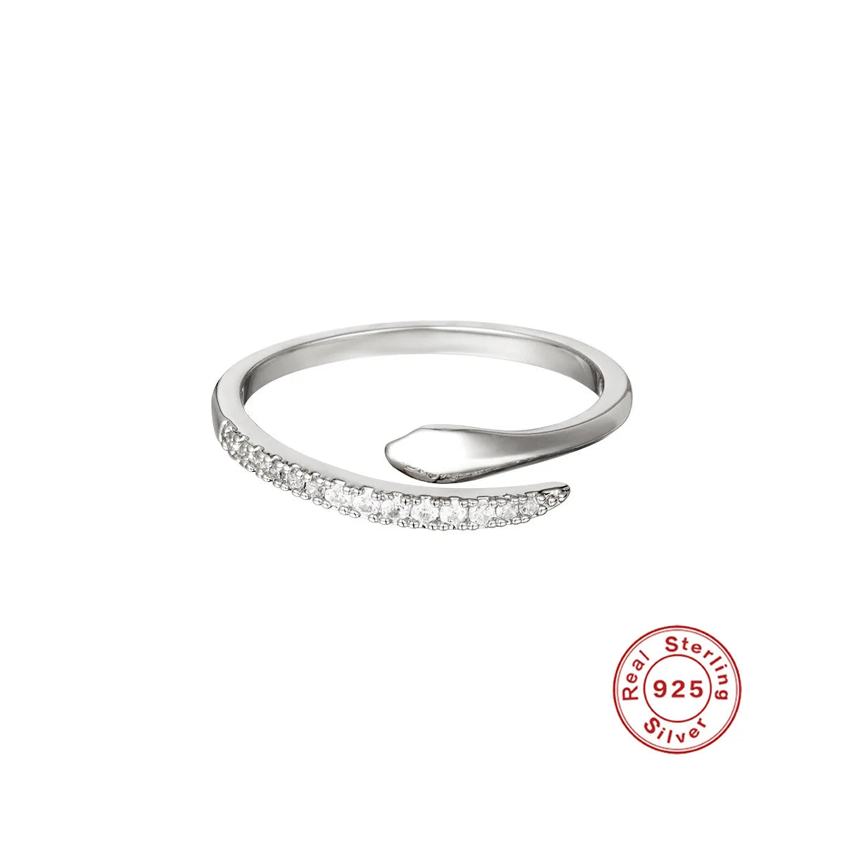 Adjustable Snake Silver Ring