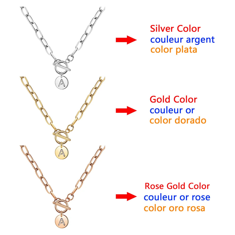 Initial Paper Clip Necklace