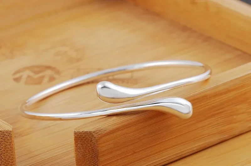 Silver Waterdrop Cuff Bracelet