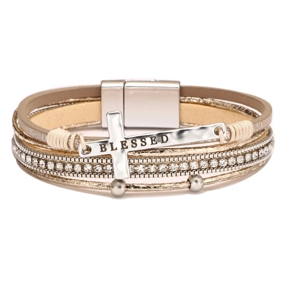 Western Cross Charm Bracelet