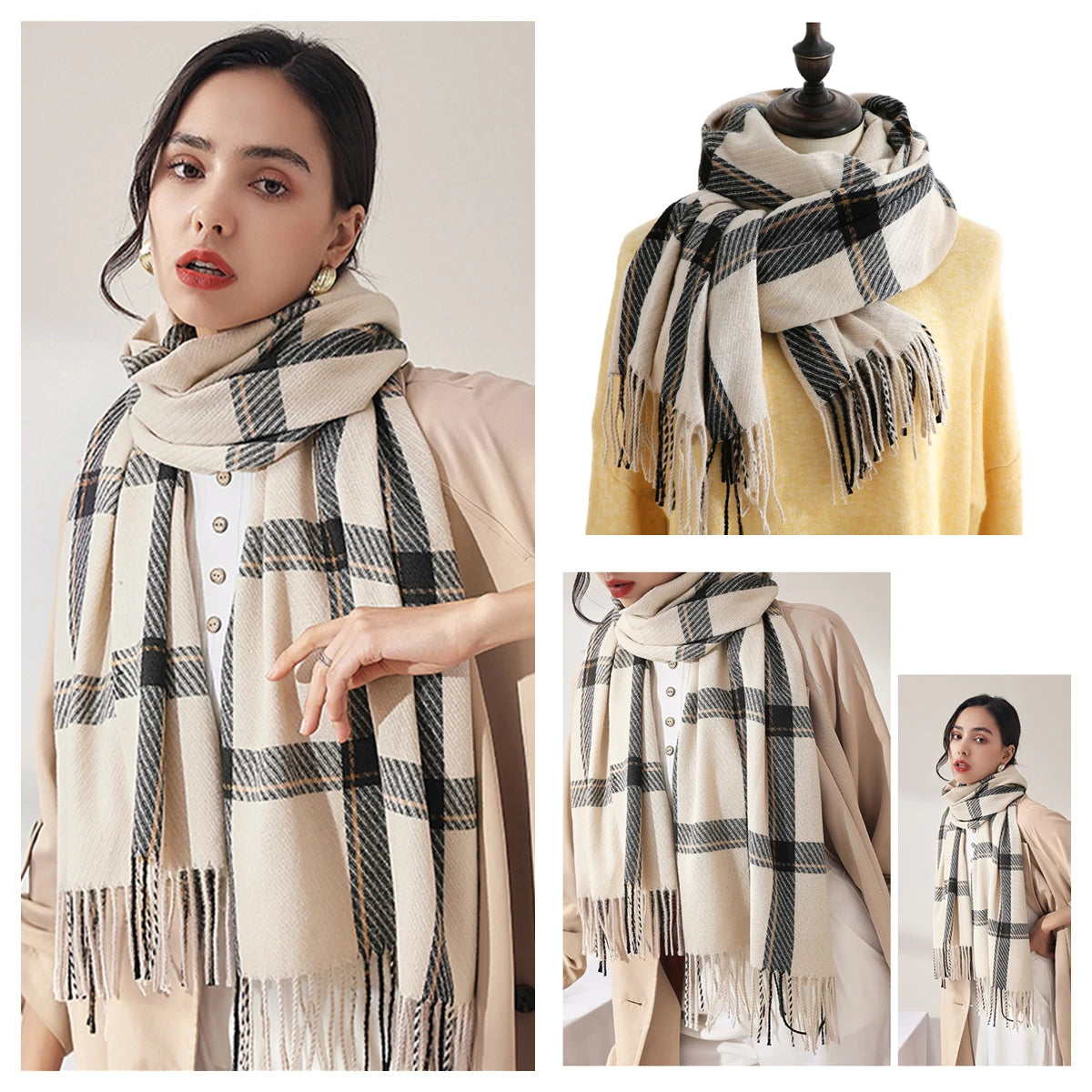 Classic Plaid Blanket Scarf