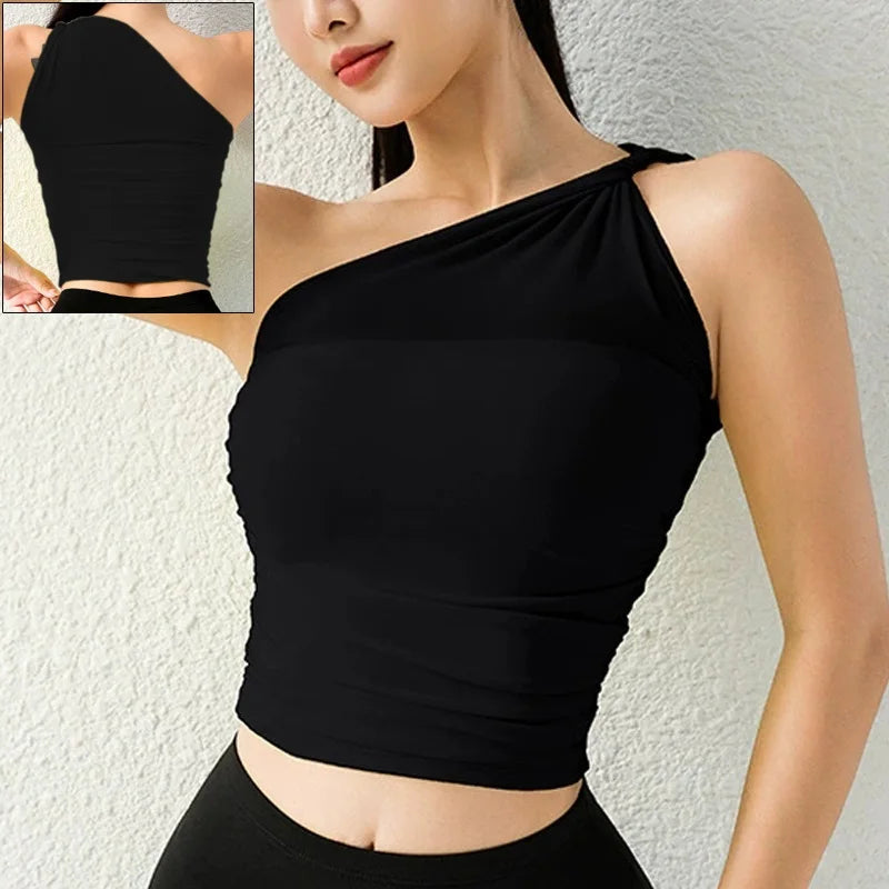 One Shoulder Yoga Bra