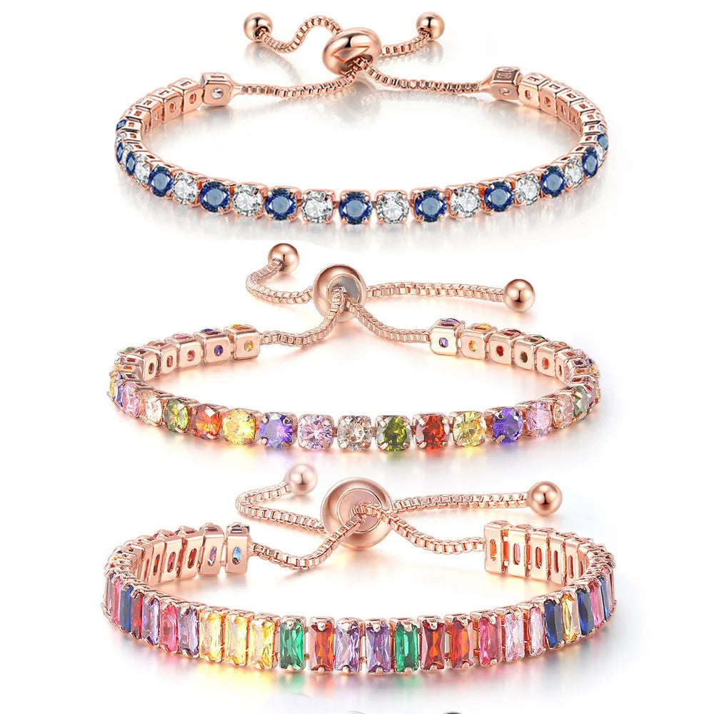 Rainbow Zircon Tennis Bracelet