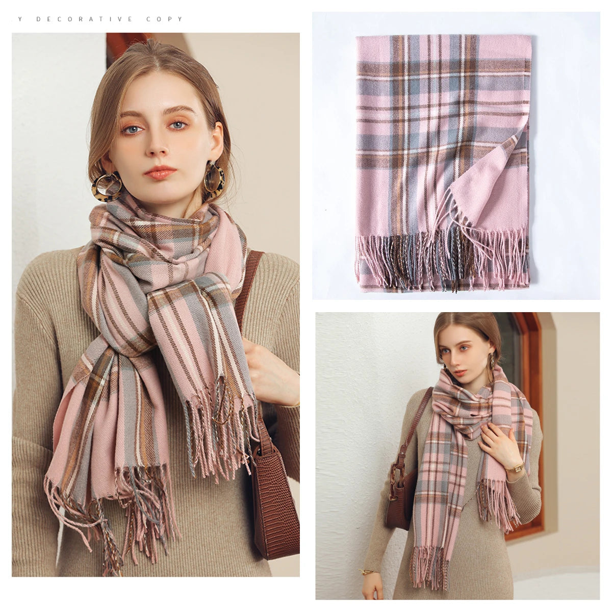 Classic Plaid Blanket Scarf