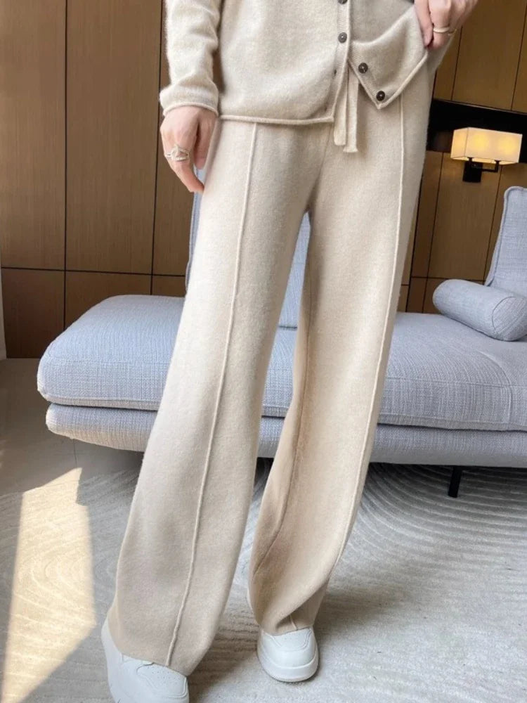 Knitted Wide Leg Pants