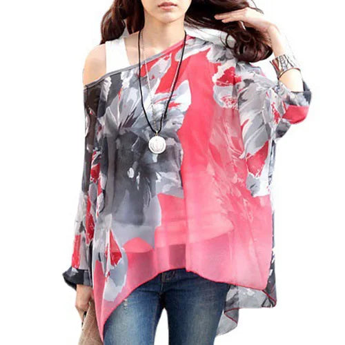 Batwing Boho Chiffon Blouse