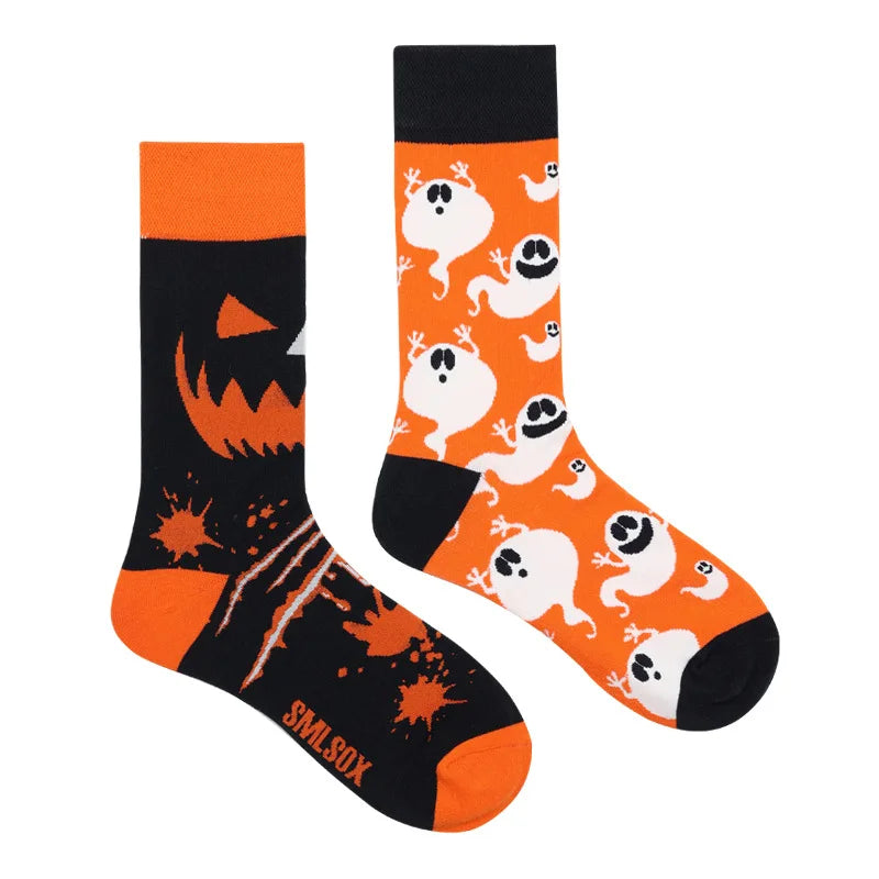 1Pair Man Women Socks Original AB Tide Socks Medium High Tube Colorful Socks Flowers Fruits Candy Cake Cotton Socks Unisex Socks