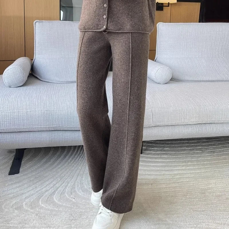 Knitted Wide Leg Pants