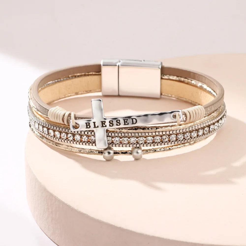 Western Cross Charm Bracelet