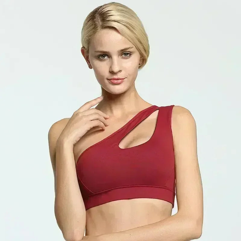 One Shoulder Yoga Bra