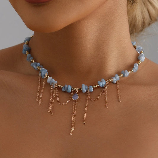 Water Droplet Stone Necklace