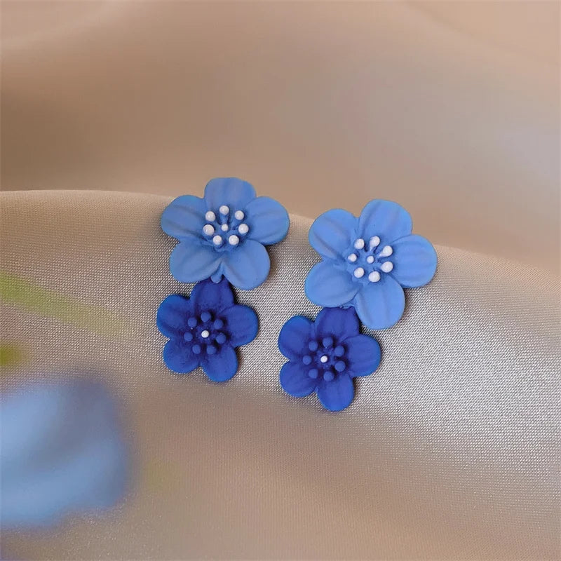 Blue Butterfly Drop Earrings