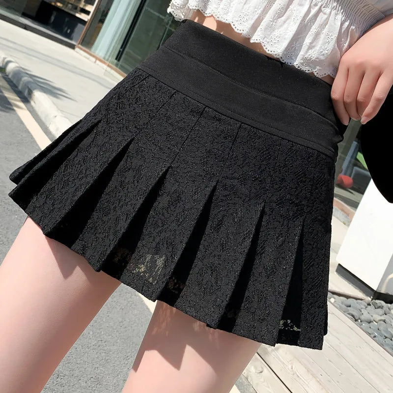 Lace High-Waist Mini Skirt