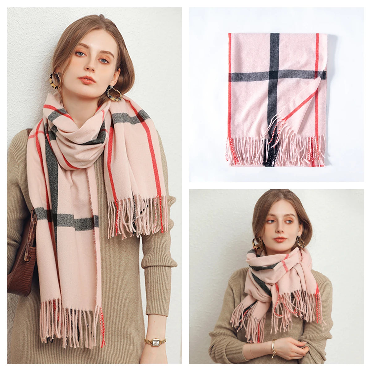 Classic Plaid Blanket Scarf