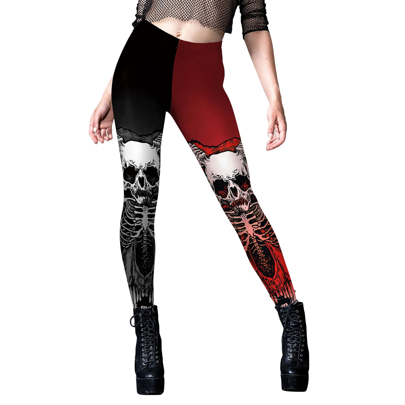 Halloween Skeleton Black Leggings