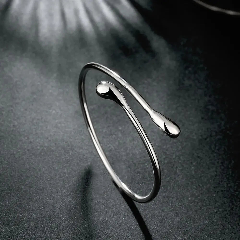 Silver Waterdrop Cuff Bracelet