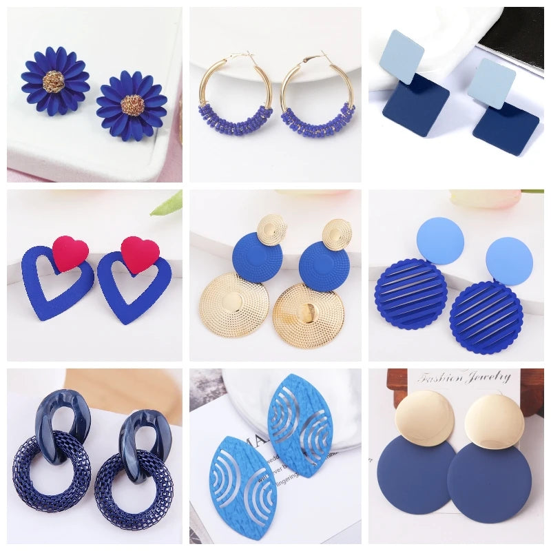 Blue Butterfly Drop Earrings