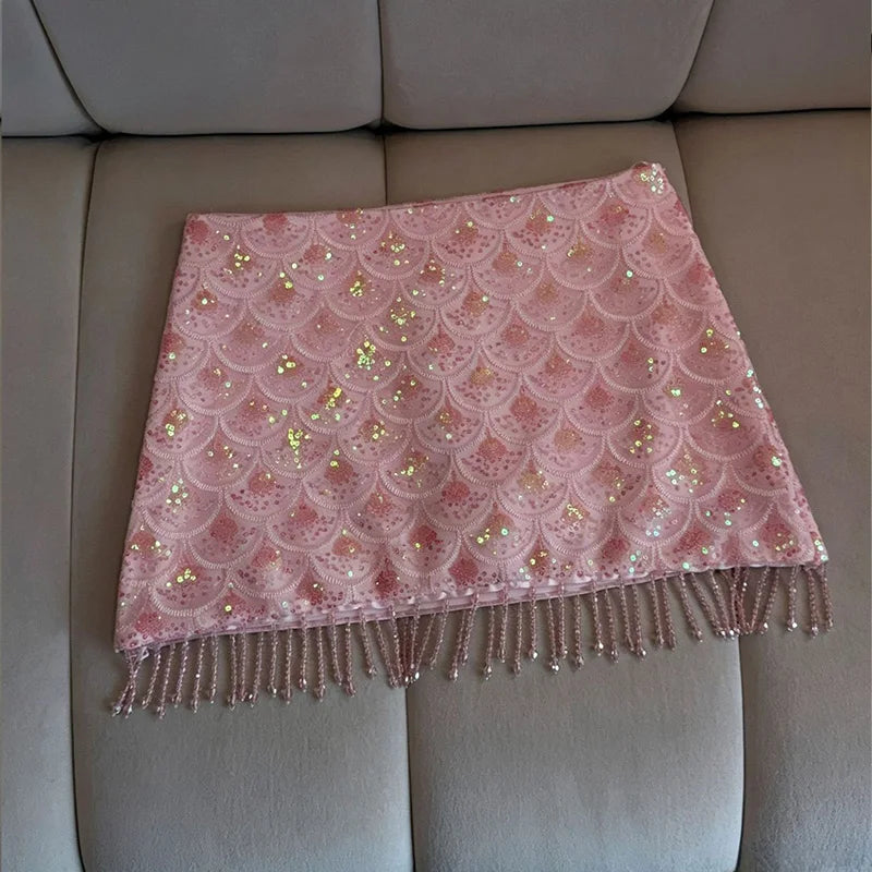 Sequined High-Waist Mini Skirt