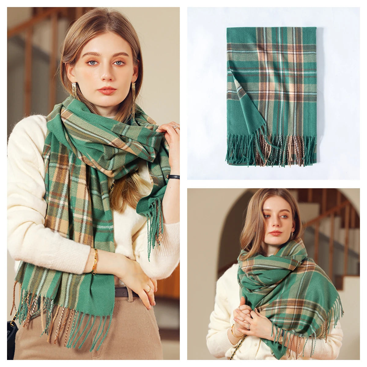 Classic Plaid Blanket Scarf