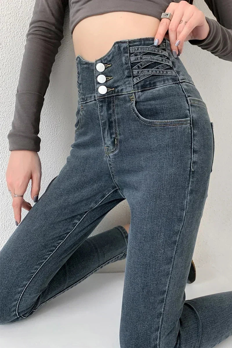Four Button Skinny Jeans