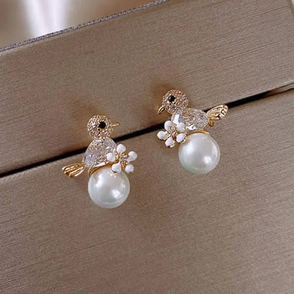 Rhinestone Flower Stud Earrings