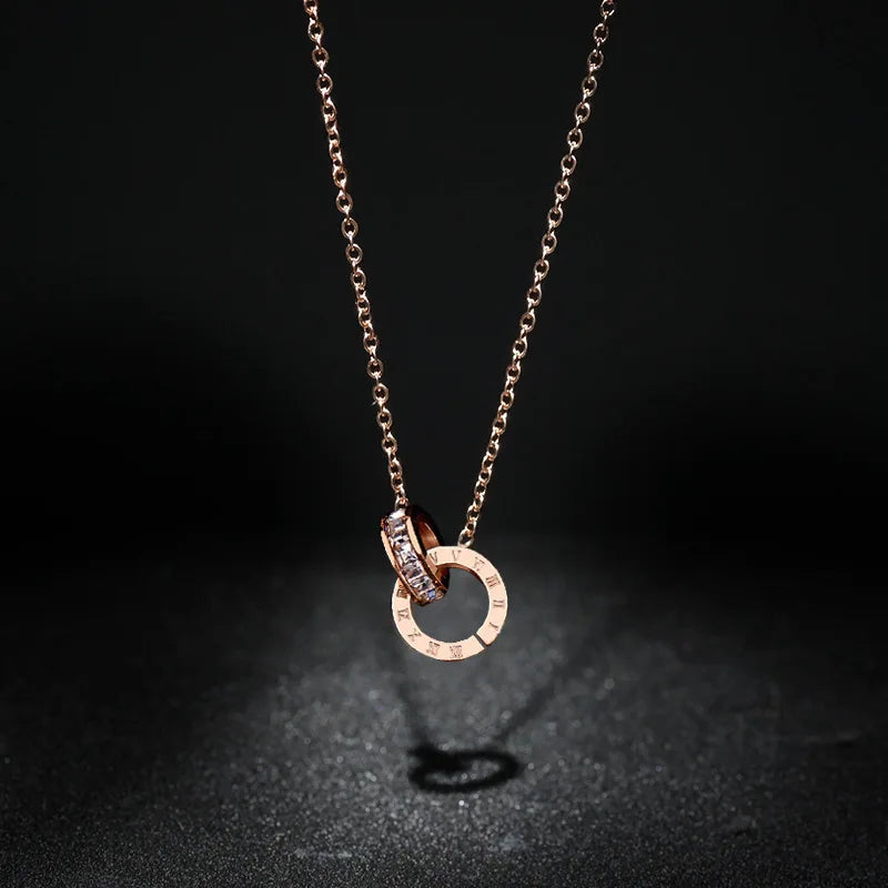 Crystal Roman Circle Necklace