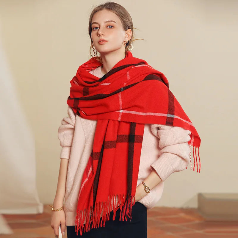 Classic Plaid Blanket Scarf
