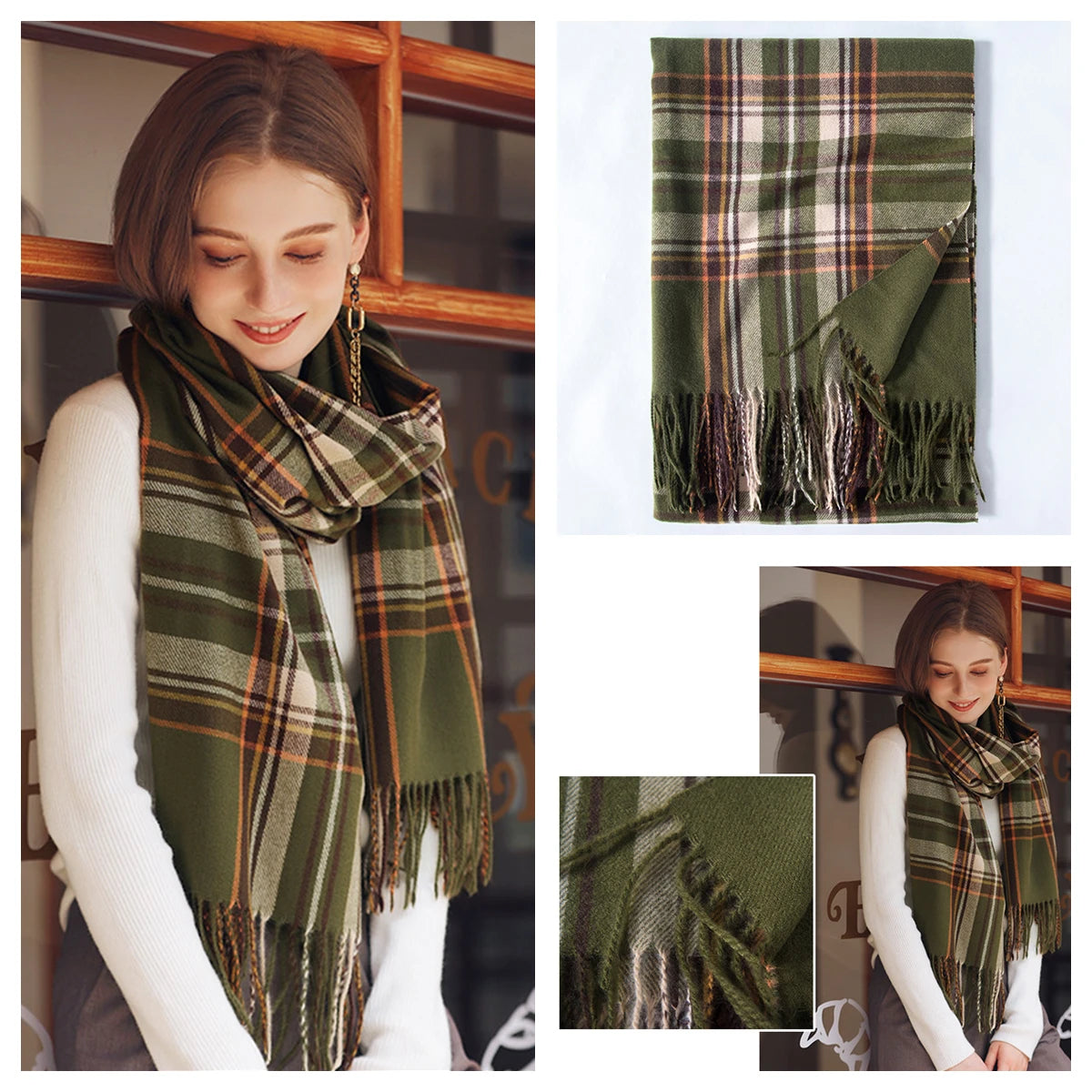 Classic Plaid Blanket Scarf