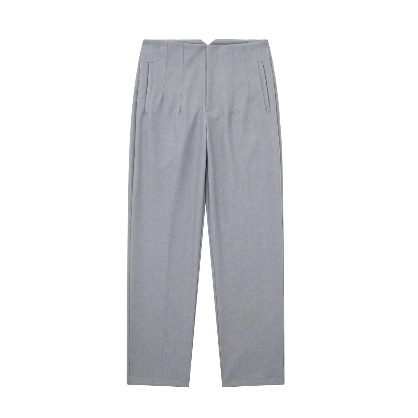 Front Zipper Straight Pants