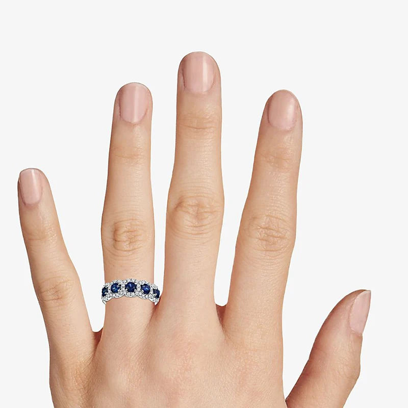 Blue Zircon Bridal Ring