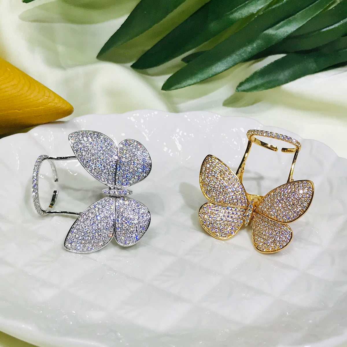 Movable Butterfly CZ Ring