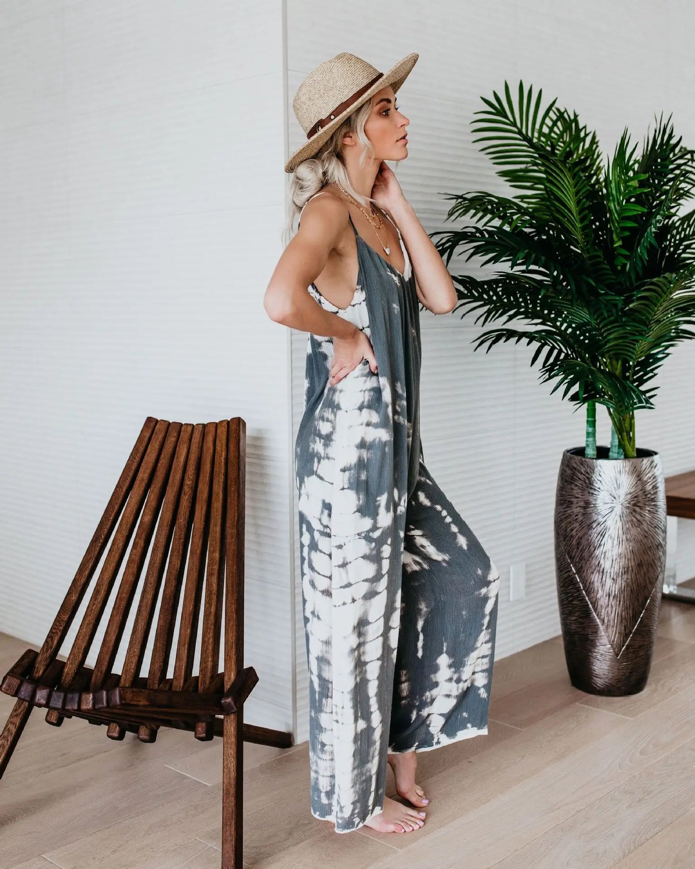 Suspender Wide Leg Jumpsuit