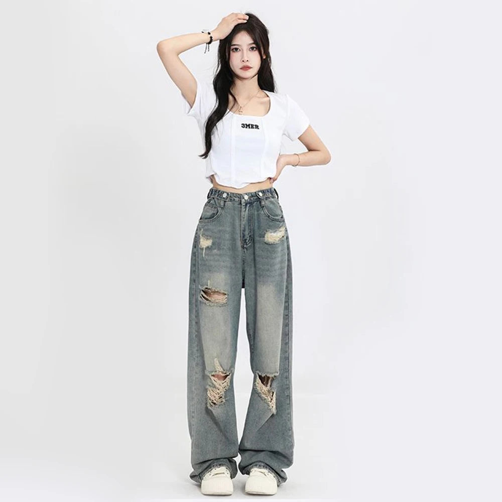 Ripped High Waist Jeans