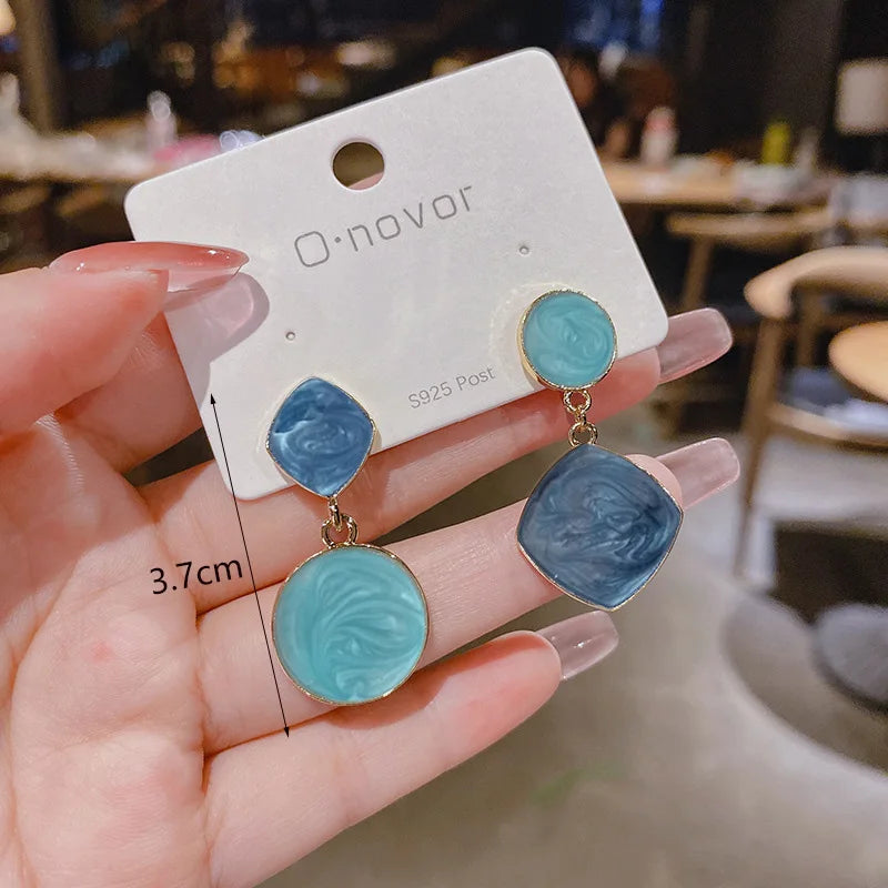 Blue Butterfly Drop Earrings