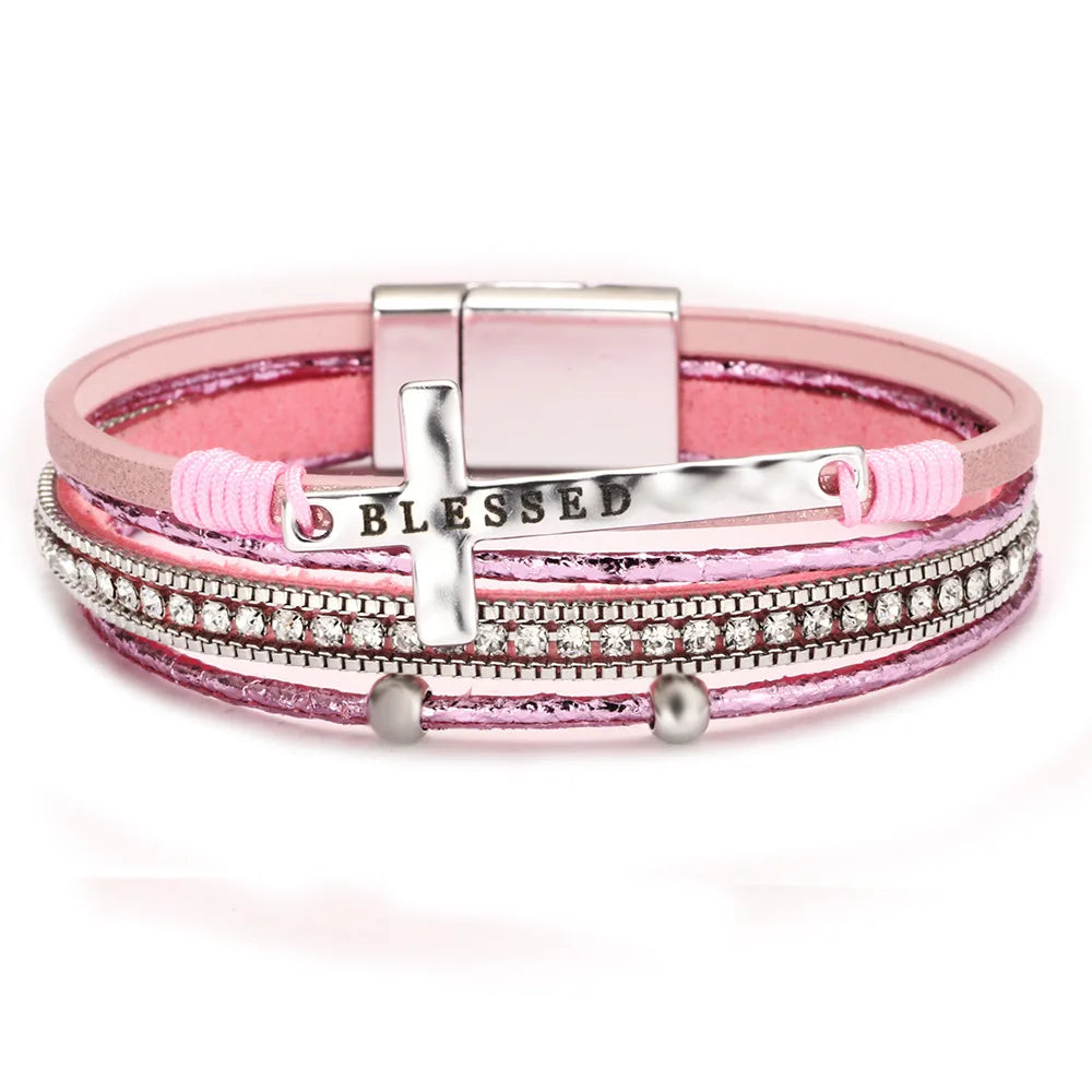Western Cross Charm Bracelet
