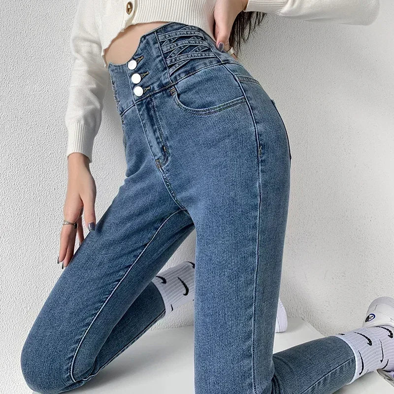 Four Button Skinny Jeans