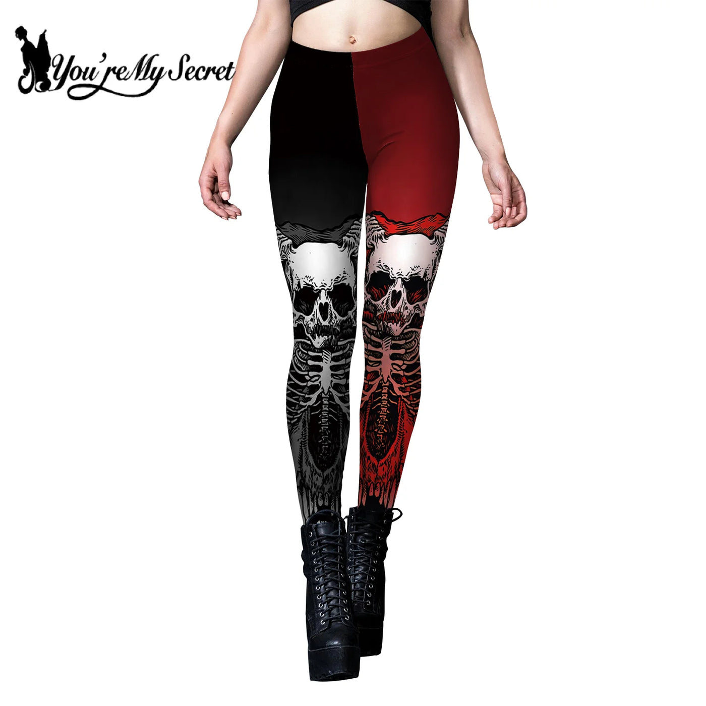 Halloween Skeleton Black Leggings