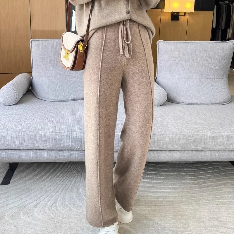 Knitted Wide Leg Pants