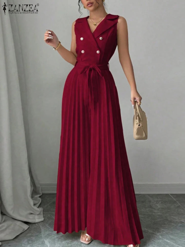 Pleated Wide Leg Jumpsuit