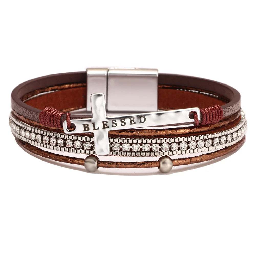 Western Cross Charm Bracelet