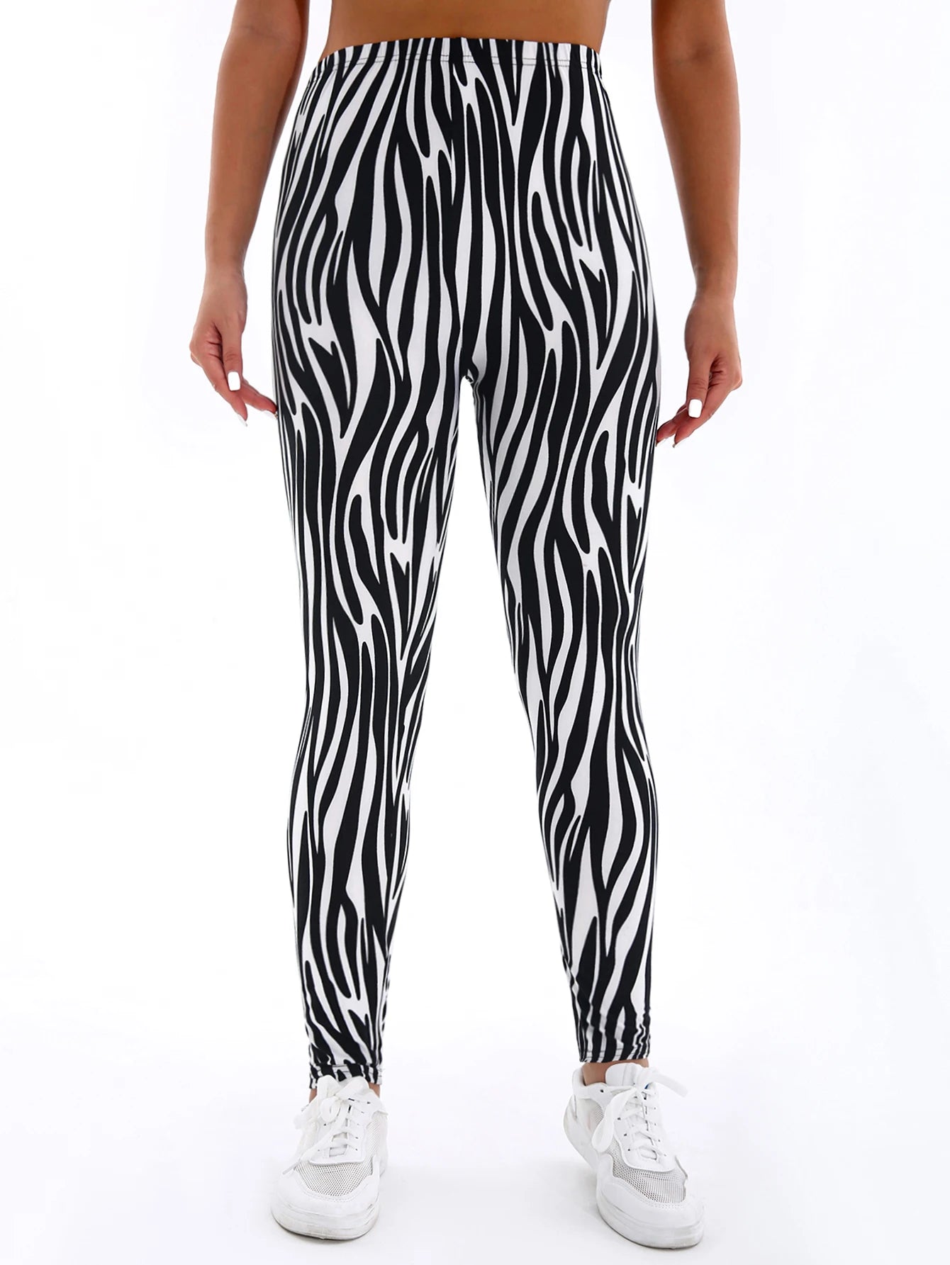 Irregular Striped Yoga Leggings