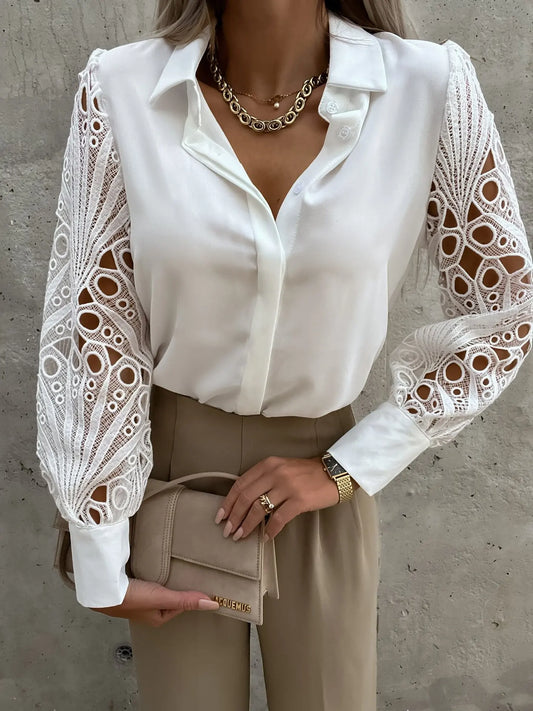 Solid V Neck Blouse