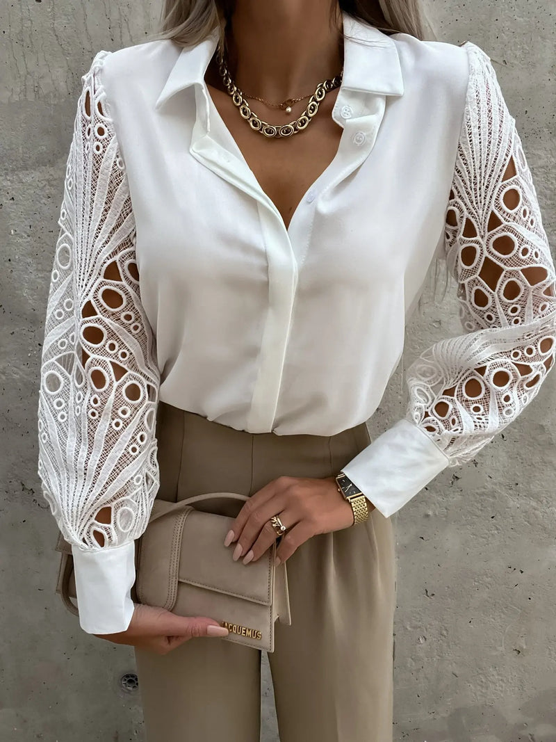 Solid V Neck Blouse