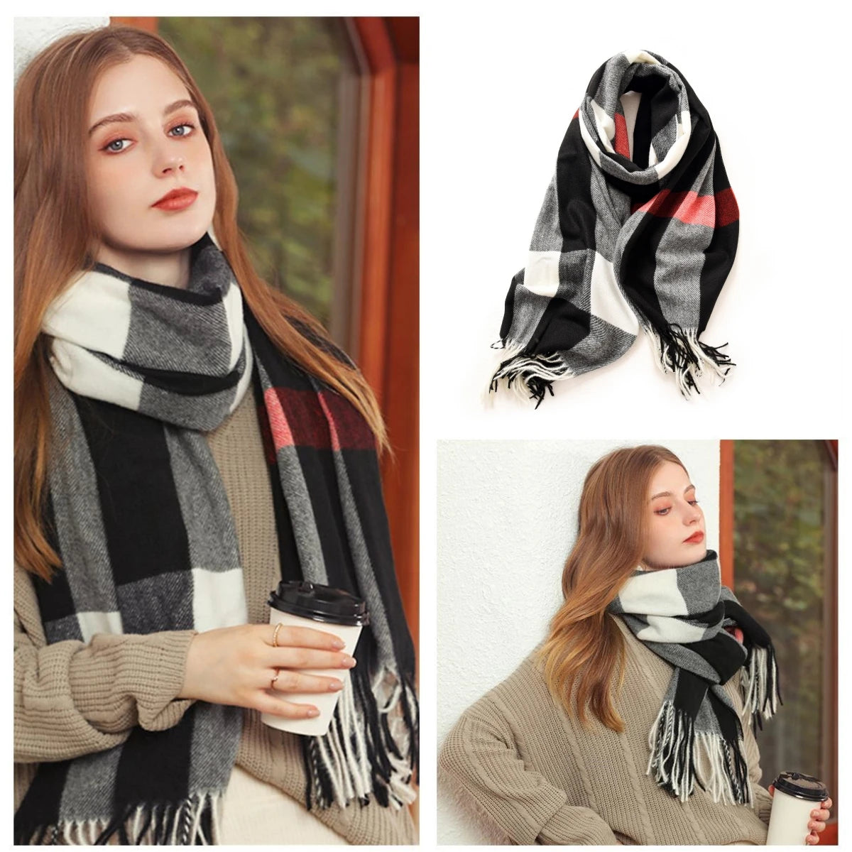 Classic Plaid Blanket Scarf